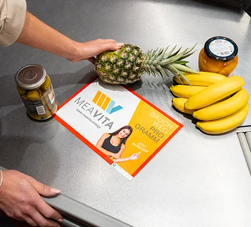 Werbung in der Packmulde